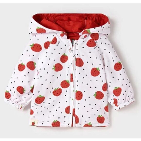 Mayoral Strawberry Reversible Windbreaker Jacket NWT Sz. 4-6 - Picture 1 of 7